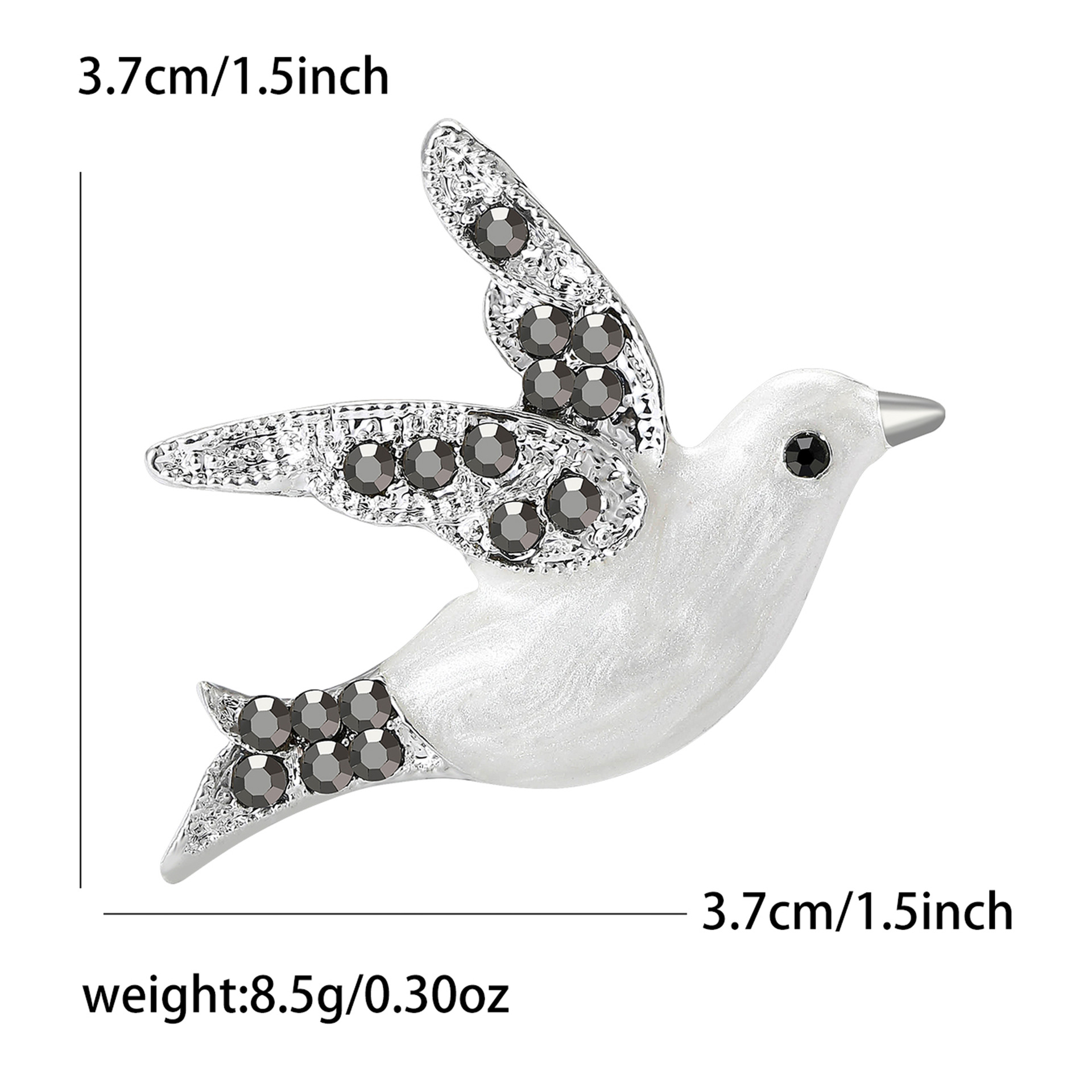 New Cartoon Alloy Enamel Peace Dove Brooch Exquisite Creative Men's and Women's Suit Cardigan Corsage Jewelry Pin