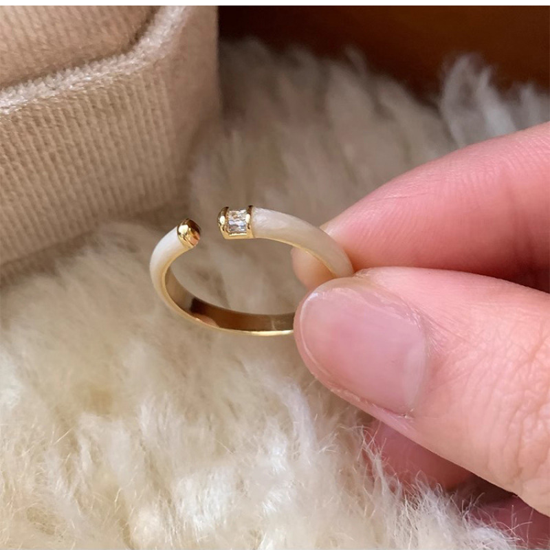 Emaille Tropfenglasur Strass Ring Eleganter Designer Damenring_voghion.com
