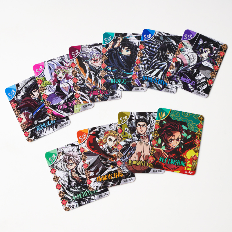 Anime Demon Slayer PVC Laminated Trading Cards, Double-Sided Color Printing, Collectible Trading Cards, PVC Laminated Trading Cards