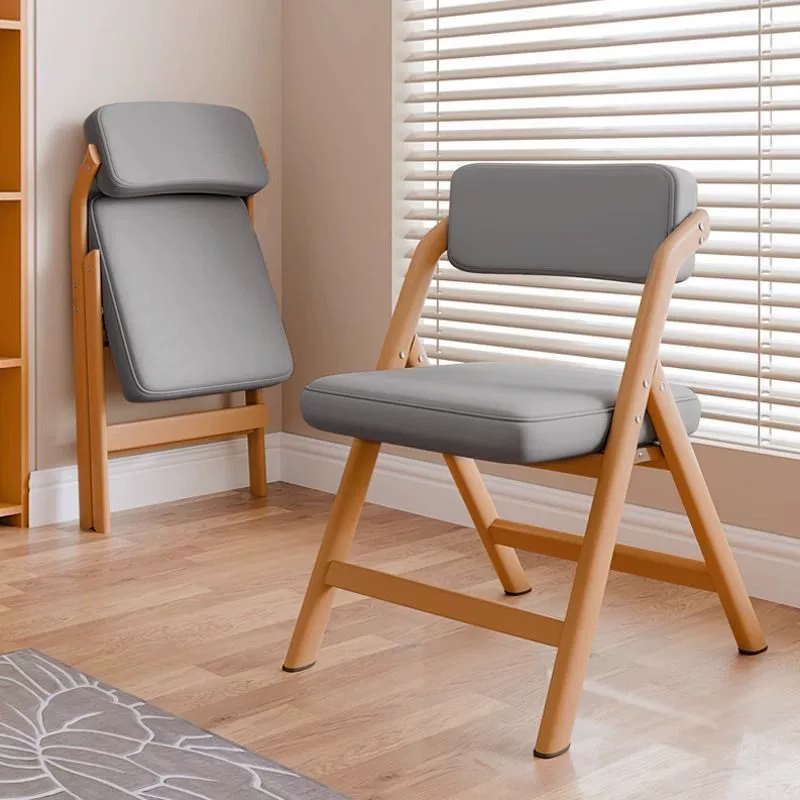 Складной стул для дома со спинкой, удобный для длительного сидения, надежный стул, складной табурет, компактный, винтажный обеденный стул из массива дерева.