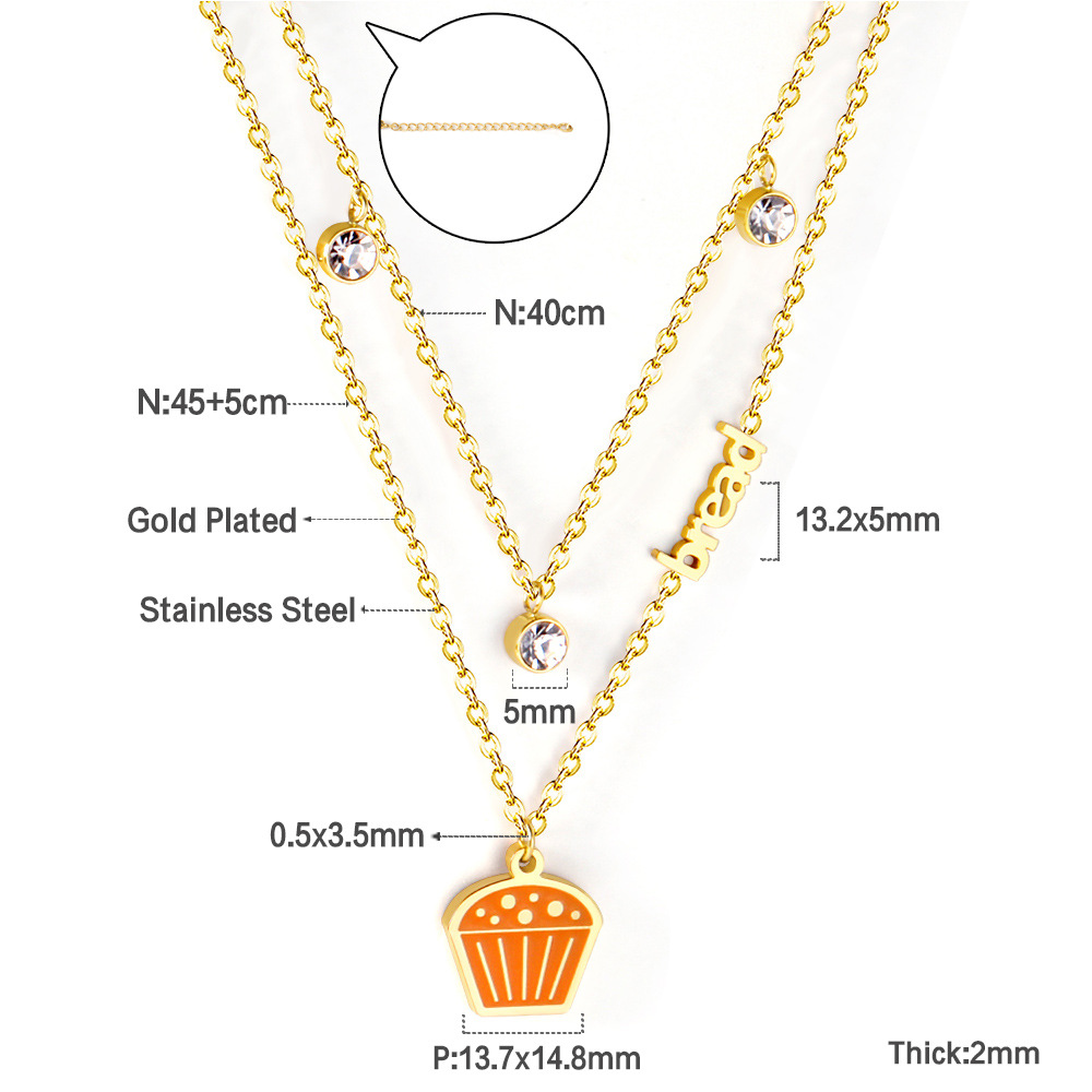 Pastoral Pumpkin Car Watermelon Stainless Steel Chain Pendant Necklace