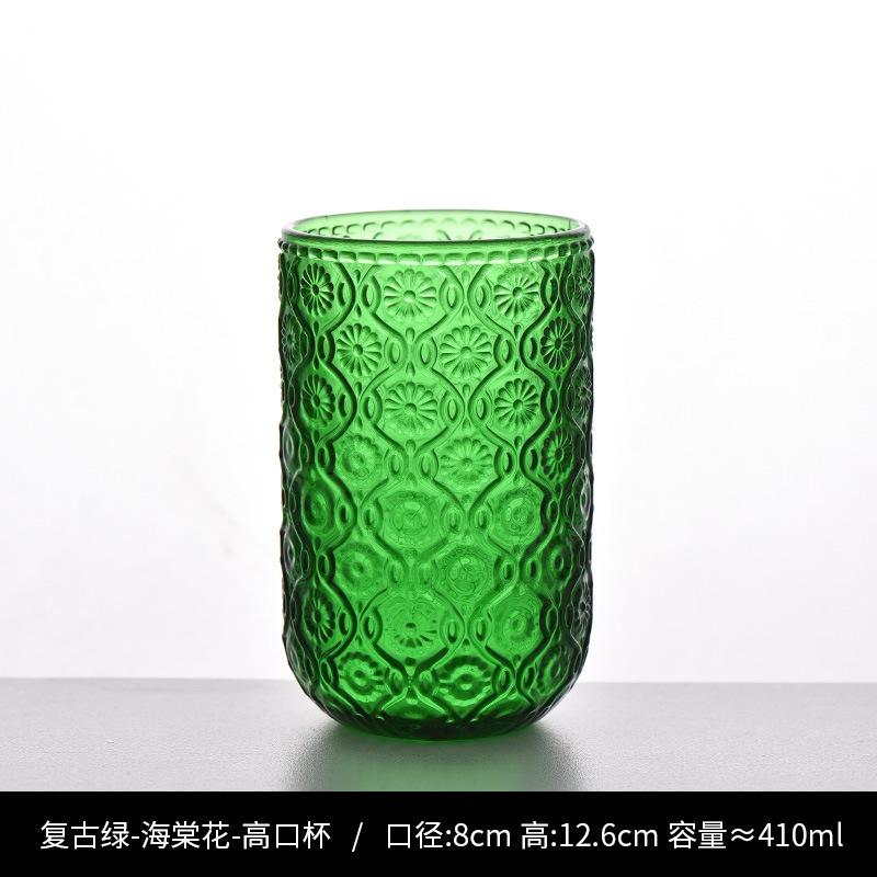 Copa de rayas verticales de vidrio retro europeo, copa de vino tinto, copa de postre alto de helado, copa de vino de frutas de uva de champán casero