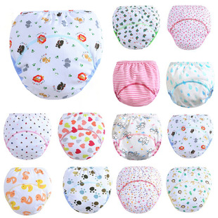 Three-layer study pants training pants cloth diaper pants printed diaper pants pull-up pants