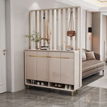 轻奢鞋柜带挂衣架一体家用门口高端入户玄关简约现代新款衣帽柜