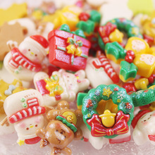可爱珠光细闪圣诞系列 diy奶油胶手机壳鞋扣发夹树脂饰品配件批发