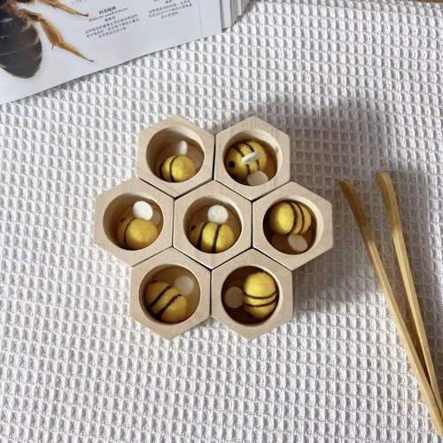 Australian Montessori Wooden Beehive Game Wooden Beehive Beehive Basswood Open Materials Educational Toy