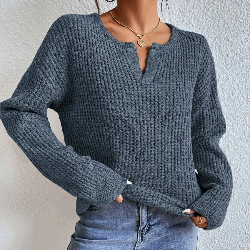 (Cross-border trading), spring solid knitted sweater, European style, V-neckline, Amazon, oversize