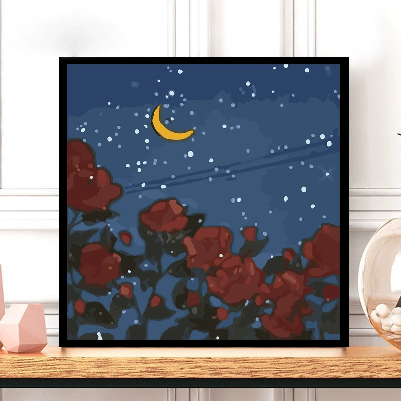 Tulip DIY numeric oil painting handmade filled oil painting floral landscape coloring therapeutic hand-drawn beautiful wall art