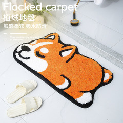 Cross-border series cartoon anime plush bath mat anti-slip mat water-absorbent mat front door mat runner