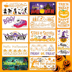 クロスボーダーハロウィンペット中空絵画テンプレート子供用ポーチ手描きDIYパターンコピー落書き補助ツール