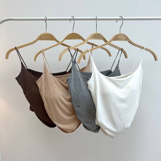 1151# Dopamine Summer Pure Desire Joker Camisole Vest Women's Outer Wear with Chest Pad Inner Base Jacket Beauty