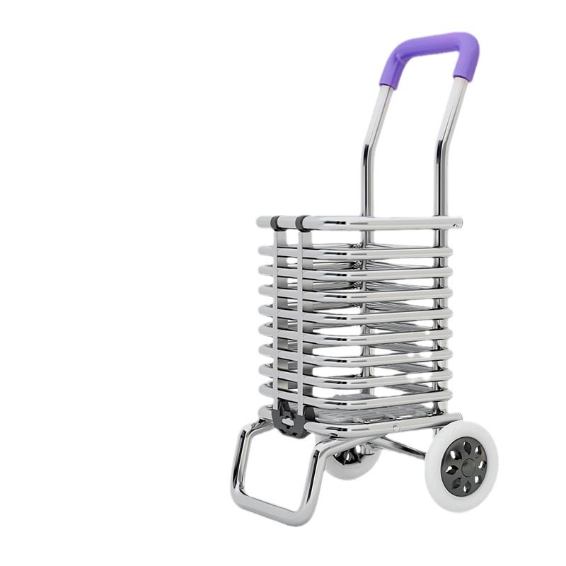 Carrito de compras de verduras pequeño carro de tracción doméstico plegable carro de tracción de compras ligero carro de tracción de compras para ancianos subir escaleras carro de tracción de mercancías carro de compras