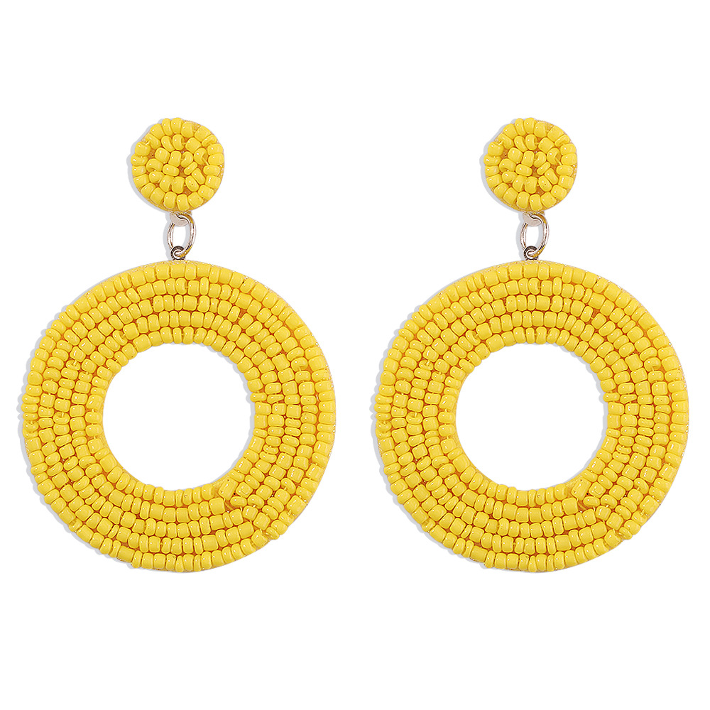 Bohemian geometric round rice bead earrings wholesale Nihaojewelry