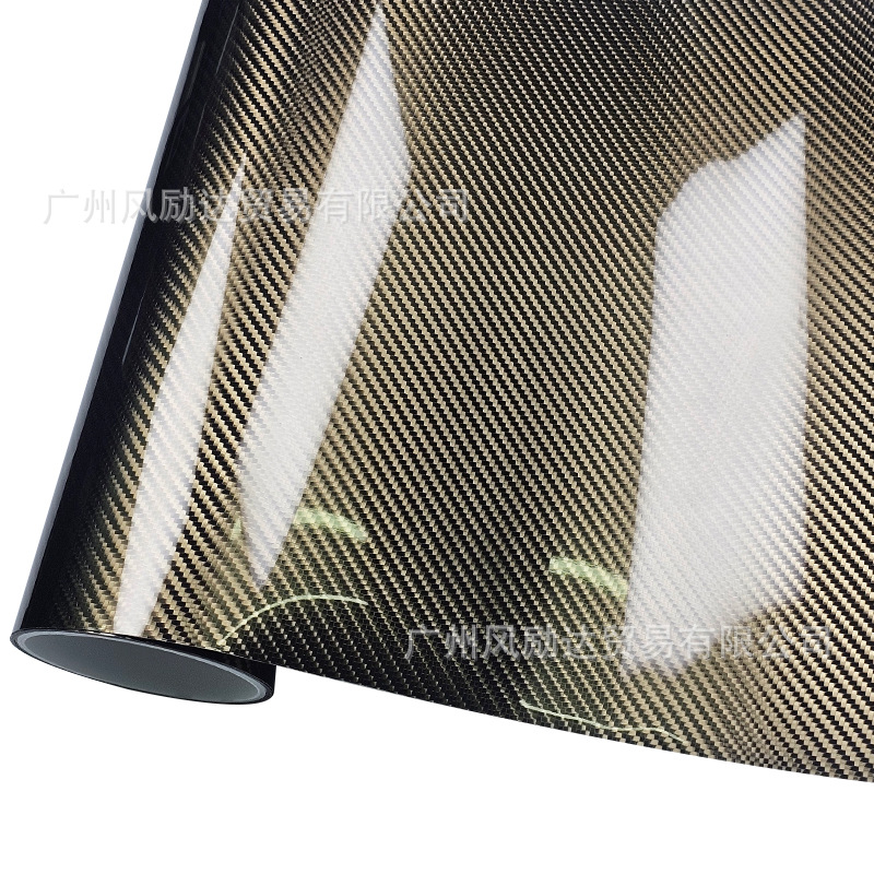 Cross-Border New Product Pet Forged Imitation Carbon Fiber 6D Electroplated Metal Red Gold and Silver Sticker Interior Rearview Mirror Film