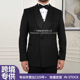男式西服两件套装外贸休闲西装新郎伴郎婚礼宴会礼服腰带男士西装