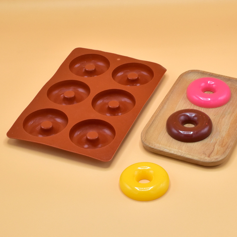 Cruz-Frontera 6-pieza silicona donut mousse pastel decoración macaron círculo silicona galleta molde de La jalea