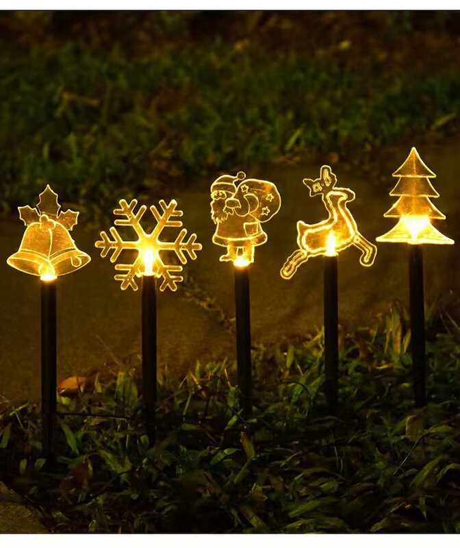 売れ筋LEDソーラークリスマスライト、五芒星、雪の結晶、庭、屋外、フェスティバル、芝生、地面に差し込むライト、装飾用ライト|undefined