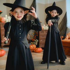 ハロウィン子供衣装cosマジシャン魔女衣装ローブパフォーマンス衣装ヴァンパイアパフォーマンス子供ドレス