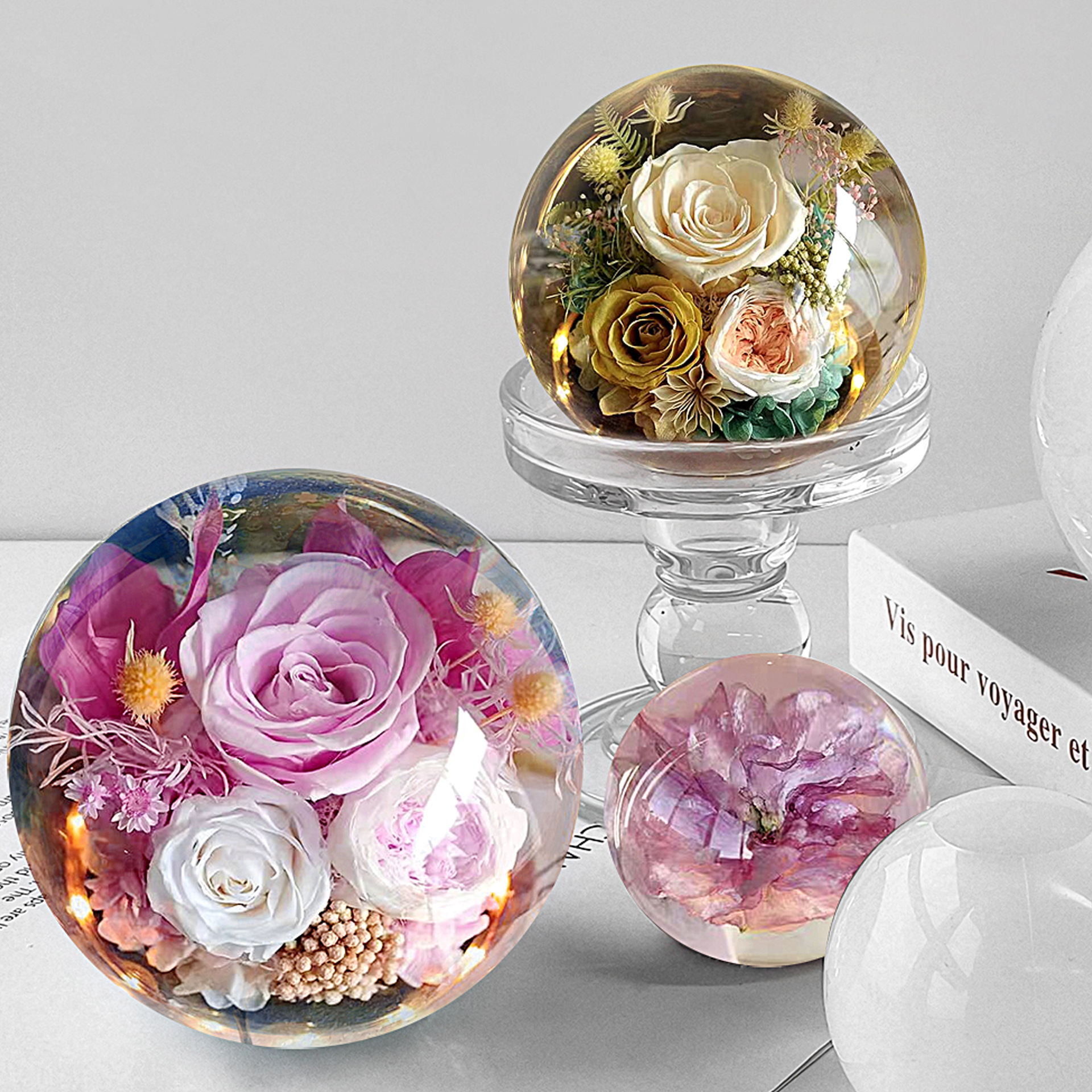 Jiahui Mei cristal goteo esfera adornos molde de silicona esfera estereosfera estrella esfera molde al por mayor