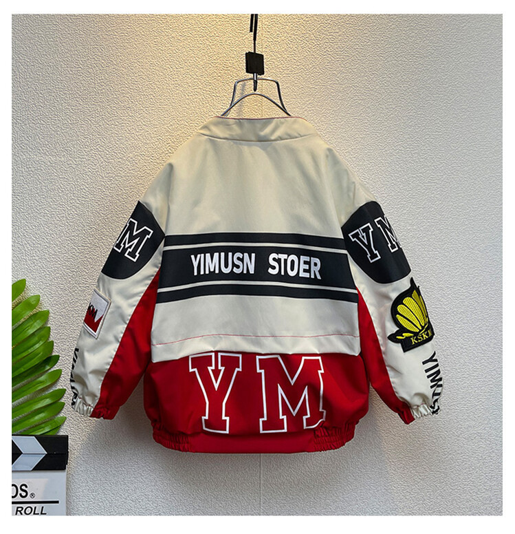 Motorcycle Suit 2024 Spring and Autumn Season New Korean Edition Children's Pi Shuai Jacket Boys' Trendy Cool Coat_voghion.com