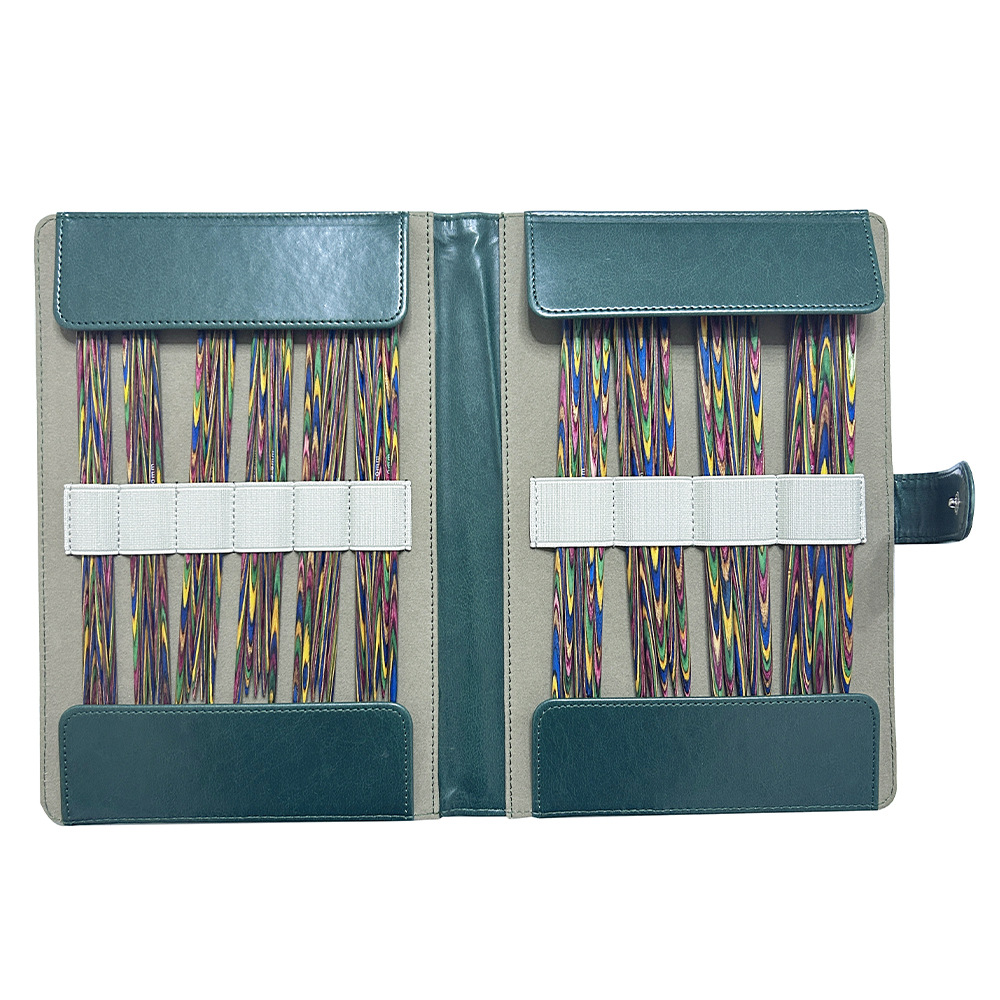 Herramientas de tejer suéter aguja de palo de doble punta aguja de suéter de madera de color 20CM conjunto de 10 bolsas de La Pu