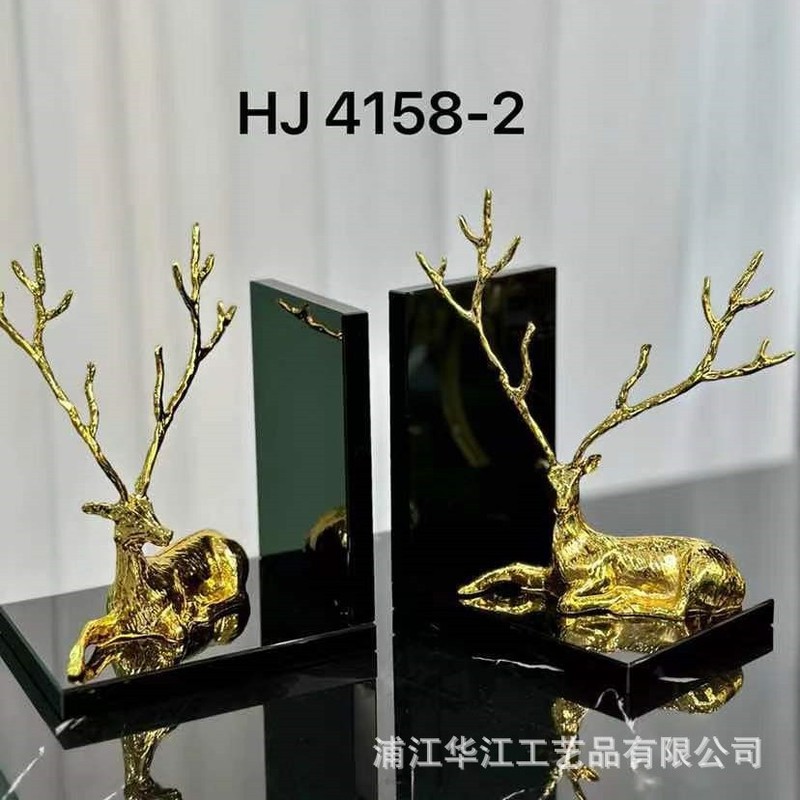 合金ヘラジカブラッククリスタルベース装飾品リビングルームワインキャビネットパーティションキャビネットコーヒーテーブルデスクトップアメリカンソフト装飾|undefined