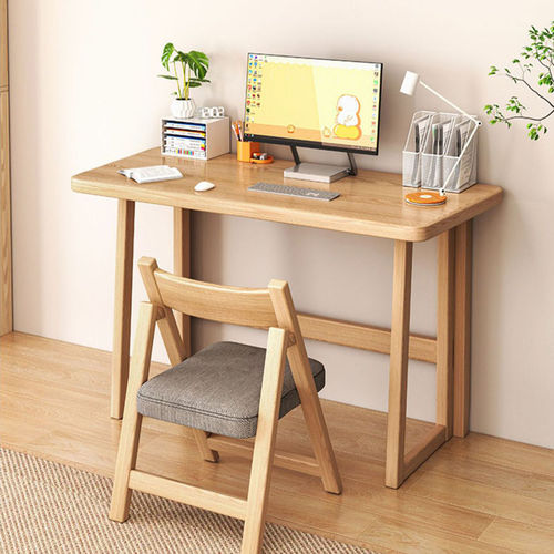 Solid wood folding table computer table small apartment foldable table homework student home youth study table