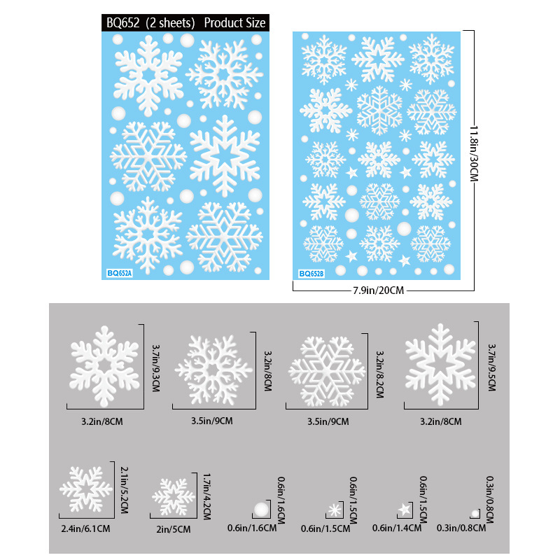 クリスマスの装飾品の雪の雪の静電はショーウインドーのガラスを貼ってクリスマスのシールの雪の窓を貼ってクリスマスの越境の卸売りを貼ります。|undefined