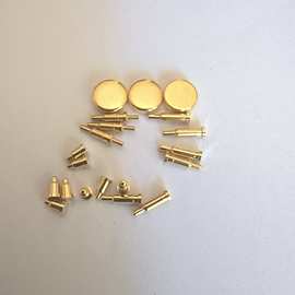 pogopin弹簧针顶针探针导电针镀金铜针2PIN公母座对接连接器弹针