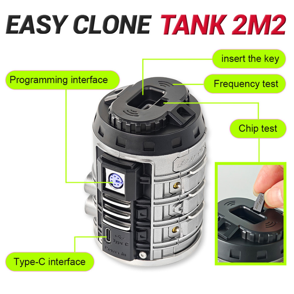 Tank 2m2 Tank Simple Clone Super Transponder Can Copy Chip Id46 Id4D Id8A Id47