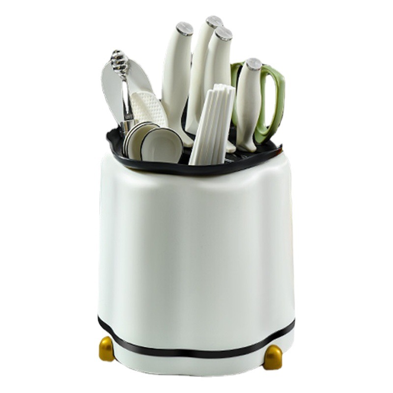 Zuicheng fábrica pétalo cuchillo titular giratorio cuchillo titular palillos cuchara de almacenamiento en rack cuchillo de cocina titular integrado