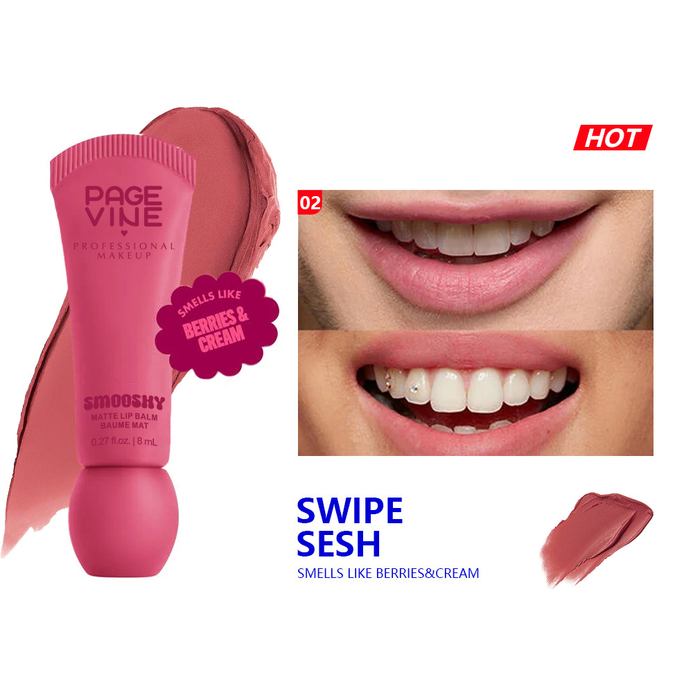 Patrón transfronterizo PAGE VINE lipstick helado textura velvet niebla mate color humectante maquillaje lipstick