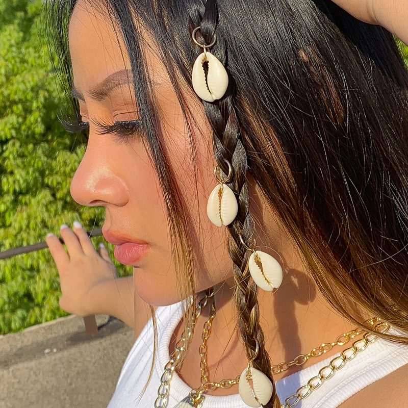 European and American Cross-border Jewelry Bohemian Ethnic Style Braided Hair Shell Hair Buckle Hip-hop Dirty Braid Personality Casual Hairpin