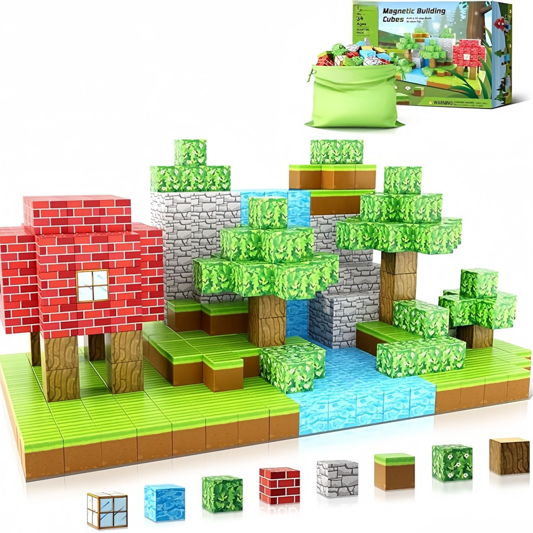 My World Magnetic Block Building Block suit Model Magnetic Block Boy Toy Game Peripheral Scenes Cross Border