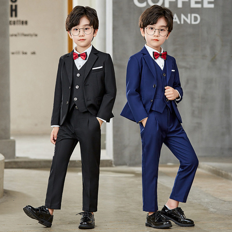 童套装男童韩版纯色小西装秋冬新款男孩钢琴主持演出礼服一件带货
