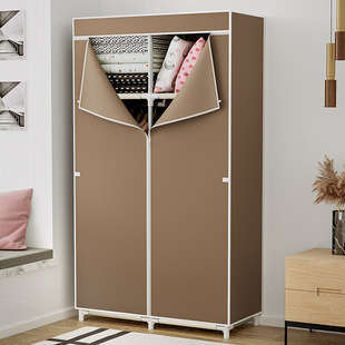 Simple Wardrobe for Home Bedroom Assembly, Single Dormitory Fabric Wardrobe, Sturdy and Durable Storage for Rental Rooms, Small Size