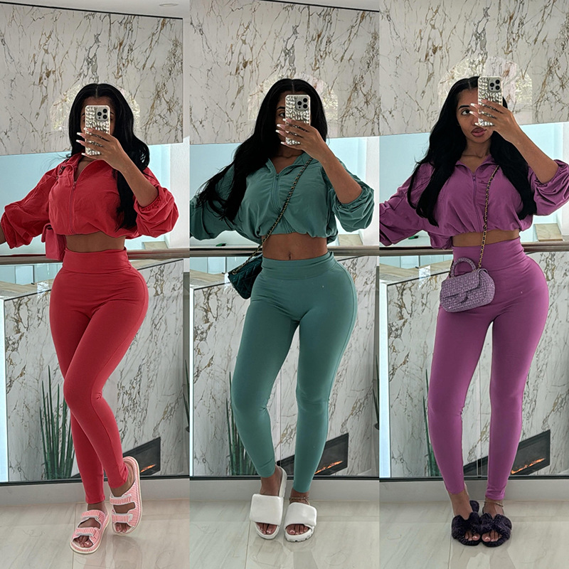 Cross-Border European American Style 2024 Spring And Autumn New Sexy Drawstring Waist-Cinching Crop Top High-Waisted_ecoleips.com