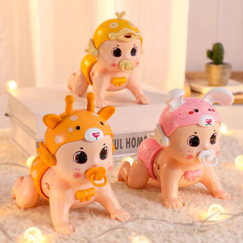 Early education electric crawling baby learns to speak and sing with recording, raises head training, learns to crawl, can stand and twist buttocks infant toy