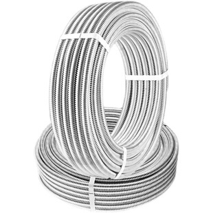 304 Stainless Steel Corrugated Pipe Water Heater Toilet Hot and Cold Water Inlet Pipe 4 Minutes 6 Minutes 1 Inch Thickeneded Explosion-Proof Metal Hose