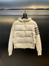 高版本高品质现货TB三色爆款新款女士连帽针织羽绒服外套时尚百搭