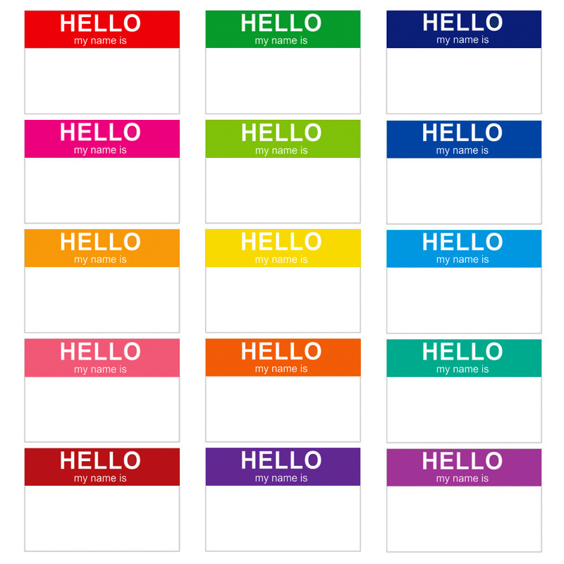Cross-Border Wholesale 15 Colors Name Tags Rainbow Stickers Rectangular Name Stickers School Office Stationery Stickers Cross-Border Wholesale 15 Colors Name Tags Rainbow Stickers Rectangular Name Stickers School Office Stationery Stickers