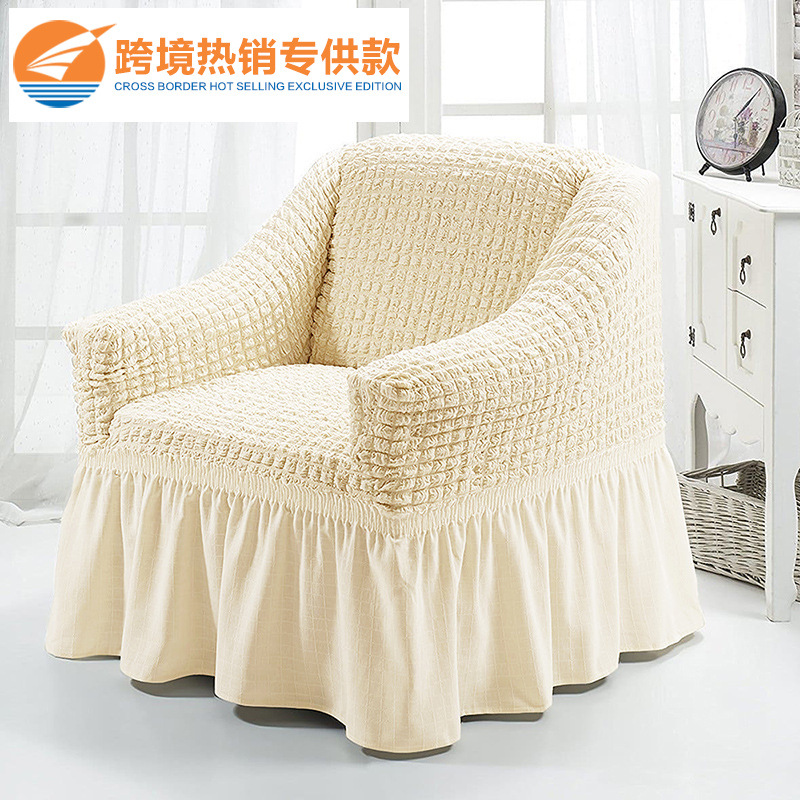 Cross-border bubble gauze fabric sofa cover all-inclusive lace thickened non-slip dustproof sofa cover four seasons wholesale