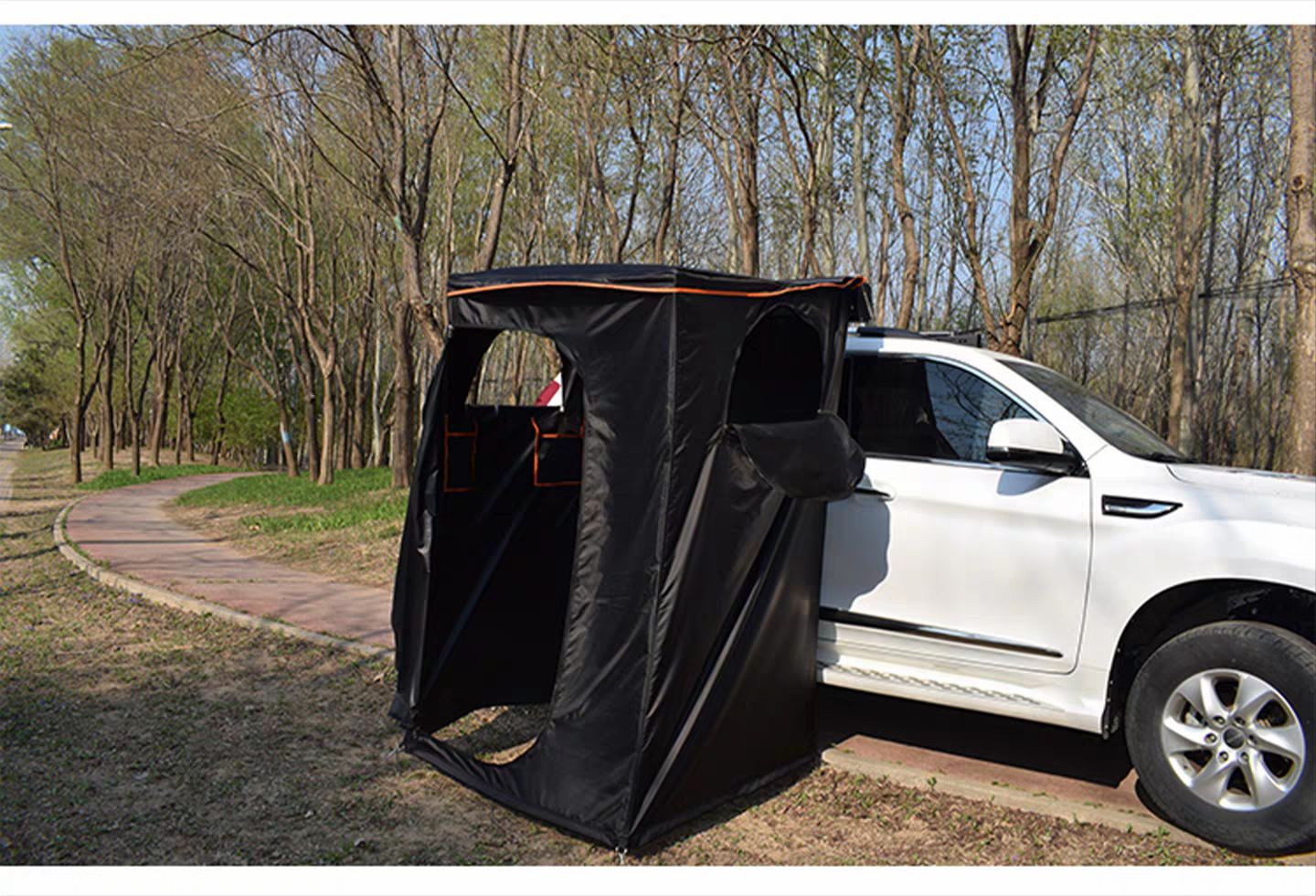 Aluminum shell car-side shower tent, car-mounted bathing room, outdoor shower, mobile toilet, car-side tent, quick-open roof tent