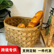 皮手提木片篮脏衣收纳筐篮蔬菜水果篮日用品置物篮书本杂志收纳筐