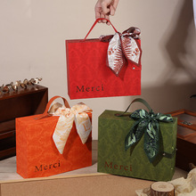 新款文艺风礼品盒皮质手提创意抽拉式生日礼物包装盒喜糖盒空盒子
