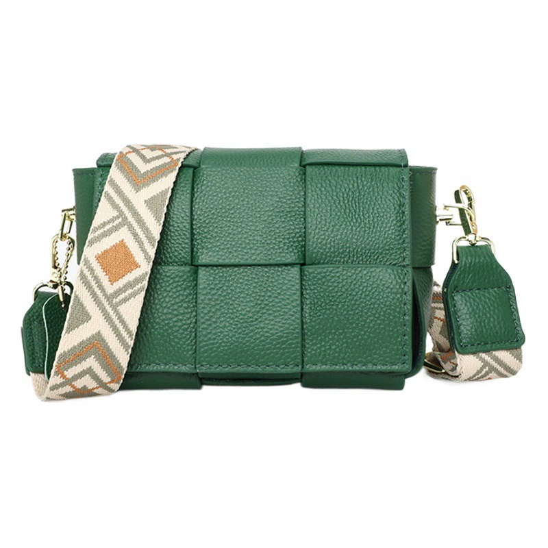 Плетеная кожаная сумка, женская сумка 2025, новая сумка через плечо, женская сумка-кроссбоди, европейская и американская ретро-модная сумка, косметичка