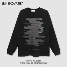 JMK EXDVATIE美式复古潮牌男装设计感字母印花街头嘻哈小众中性风