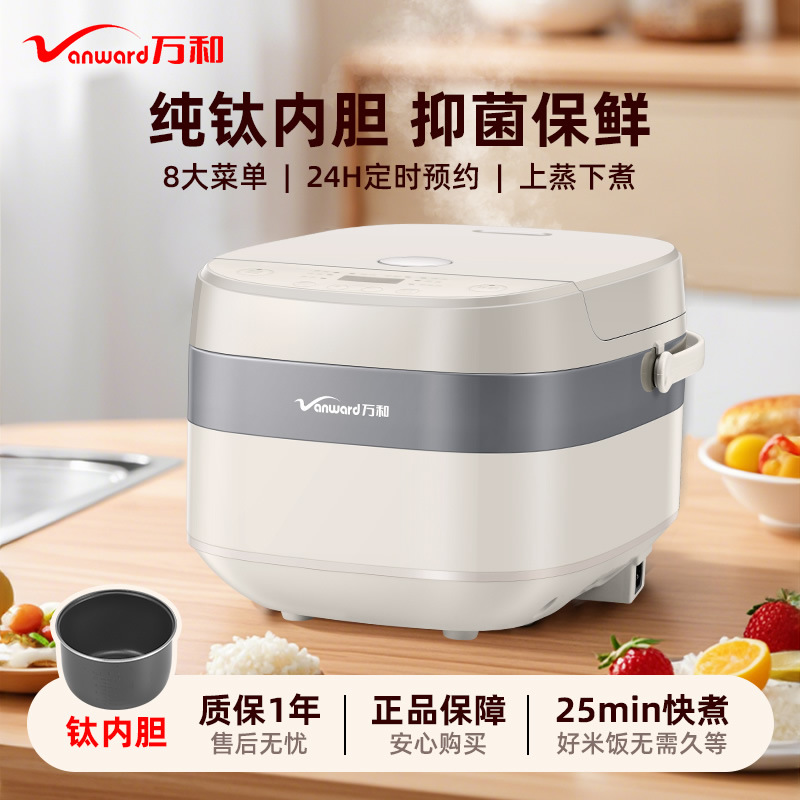 New Pure Titanium Glazed Inner Liner Rice Cooker 2025 Large Capacity 3L 4L 5L Multifunctional Appointment Timer Drop Shipping