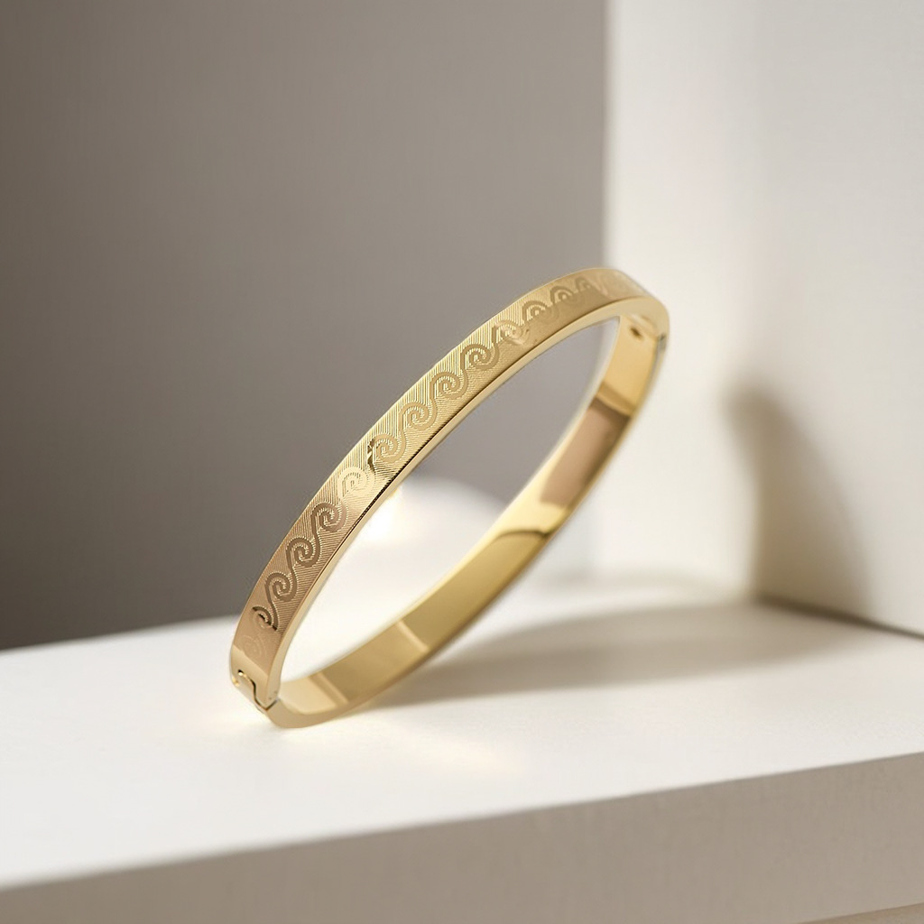 Women's Gender Retro Solid Color 304 Stainless Steel Bangle In Bulk