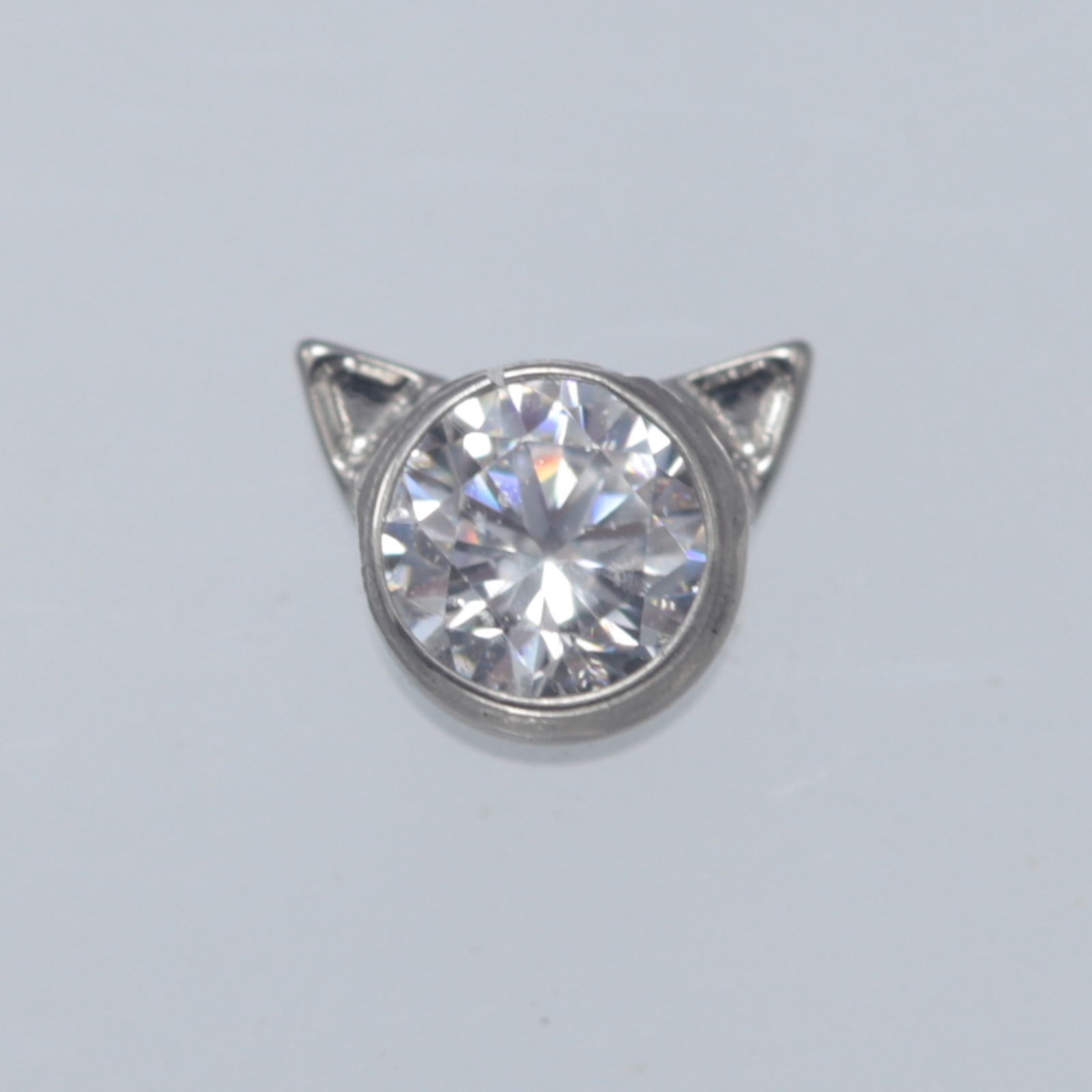 G23 Titanium Alloy Cross-Border Little Devil Cat Zircon Bone Internal Thread Piercing Jewelry F136 Ear Nose Stud_voghion.com